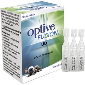 ABBVIE Optive Fusion UD Collirio Monodose 30 Flaconcini da 0,4 ml - Sollievo Immediato e Comfort Superiore per Occhi Secchi