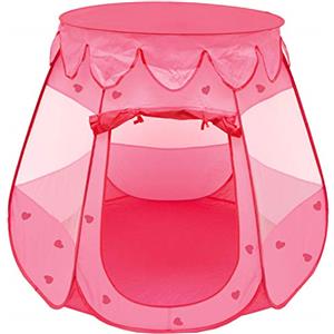 LittleTom Tenda Giocattolo Bambina 120x120x90cm Piscina di Palline Pop-up Rosa