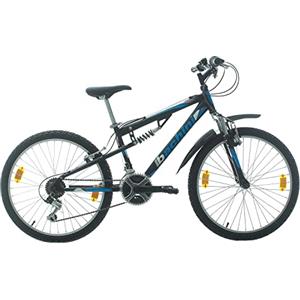 Multibrand Distribution Multibrand, PROBIKE SPEED 24, 24 pollici, 330mm, FSP Mountain Bike, 18 velocità, Unisex, Set parafango, Nero Opaco (Nero opaco, 24 pollici)