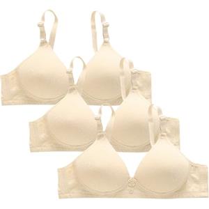 Cocila Reggiseno Senza Spalline Confezione da 3 Reggiseni Sportivo da Donna Senza Ferretto, Donna Reggiseno Schiena Scoperta Tezenis Morbido di Base per Grandi Taglie Forti Beige M