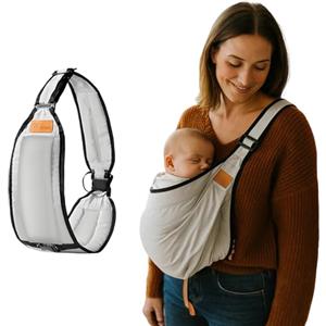 SupRovare Marsupio per bambini, fascia regolabile, per neonati laterale, tracolla multifunzione per bambini da 6 a 36 mesi (grigio)