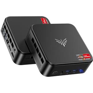 NiPoGi E3B AMD Ryzen 7 7730U, 16GB DDR4 512GB SSD Mini Desktop Computer, AMD Radeon Graphics, 4K@60Hz Triplo Display DP+HDMI+Type-C/WiFi 6/BT5.2 Micro Gaming PC