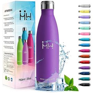 HoneyHolly Borraccia Termica, 18/8 Acciaio Inox Bottiglia Termica - 750ML - Senza BPA Borraccia Palestra, Isolato Sottovuoto, Antigoccia, Bottiglia Acqua Termos per Scuola, Sport, Ufficio