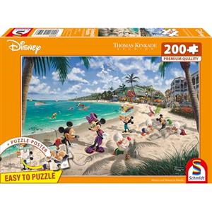 Schmidt Spiele 56559 Thomas Kinkade, Disney, Topolino e Minnie, in Florida, Puzzle da 200 pezzi, Multicolore, normale