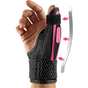 AGPTEK Tutore Pollice Destro e Sinistro con Supporto Staccabile, Tutore per Rizoartrosi Confortevole, Sollievo il Dolore della Tendovaginite Radiale, del Dito a Scatto, Rosa, S (13-15cm)