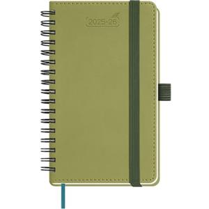 BEZEND Agenda 2026 Settimanale Tascabile Spirale, A6 15,5 x 9 cm, 18 Mesi Diario Scuola Piccola da Lug.25 a Dic.26, Portapenne, Copertina Morbida in Pelle PU - Kiwi