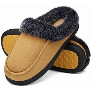Mishansha Pantofole Uomo Invernali Ciabatte Uomo Invernali da Casa Calde Ciabatte Casa Peluche Babbucce Memory Foam Pantofole Chiuse Marrone scuro,Gr.43