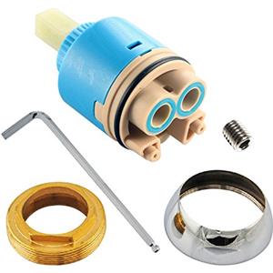 Skybath - Cartuccia di ricambio in plastica, con inserto a disco in ceramica, 35 mm, per miscelatore monocomando di lavabo, doccia o vasca, con raccordi, 35MM with fittings