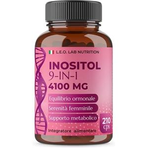 L.E.O LAB Myo Inositolo e D Chiro Inositolo 210 Capsule 4100mg - Integratore per Supporto Ormonale e Metabolico Donna con Acido Folico, Zinco, Vitamina B6, D3, B12