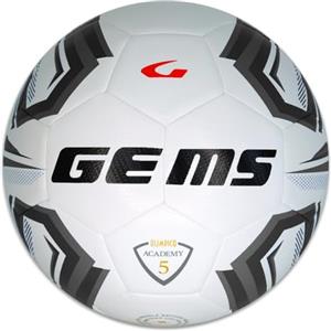 Gems UN07-0310 OLIMPICO ACADEMY Pallone da Calcio, Calcetto, Calciotto, Futsal, BIANCO/NERO Taglia 5