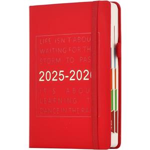 Goldaypln Agenda 2025-2026, formato A5, una pagina al giorno, da luglio 2025 a giugno 2026, agenda giornaliera annuale con linguette mensili colorate, copertina rigida, diario accademico 2025-2026 con tasca