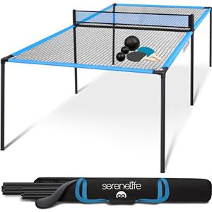 SereneLife Tavolo Ping Pong, Gioco da Tavolo 240 cm in Acciaio Verniciato con Rete Ping Pong, Racchette e Palline, al Coperto e all'Aperto
