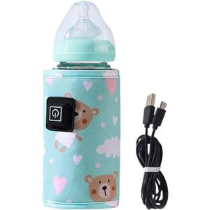 Generic Scaldabiberon portatile, scalda latte regolabile a 3 temperature, da viaggio a riscaldamento rapido, scalda latte materno leggero per ragazzi e ragazze