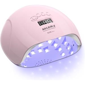 NAILGIRLS Lampade UV Per Unghie, 150W Portatile Lampada per Unghie Asciuga Smalto Fornetto Unghie per Manicure/Pedicure,Sensore Di Avvio Automatico Lampada Unghie LED UV,4 Modalità Timer Display LCD