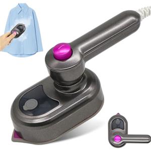 GothicBride Ferro da stiro da viaggio, mini ferro da stiro a vapore, ferro da stiro da viaggio, ferro da stiro antiaderente, riscaldamento rapido, con 50 ml, per casa e in viaggio (nero)