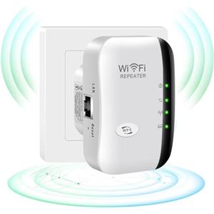 Nacaio Amplificatore WLAN - Ripetitore WLAN 300 Mbit/s 2,4 GHz, WiFi Extender Booster, amplificatore WiFi con modalità ripetitore/AP e funzione WPS, amplificatore Internet fino a 3650 sq.ft e 35+ dispositivi