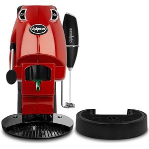 Didiesse Baby Frog Coffee & Tea - Macchina da Caffè a Cialde, con Frullino Montalatte e Doppio Portacialde per Caffè e Tè, Basso Consumo 650W, Erogatore Acqua Calda. (Rosso Pieno)