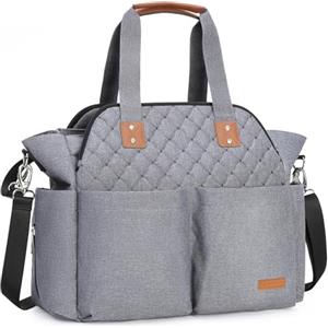 Lekebaby Borsa Fasciatoio Neonato Bambini per Passeggino, Impermeabile Multifunzionale Borsas Mamma Neonato con Fasciatoio Portatile e Ganci Passeggini Adatta per Viaggi/Shopping