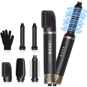 Aolso Spazzola Asciugacapelli 5 in 1,Spazzola Rotante per Capelli con Spazzole Lisciante,Spazzole Elettrica per Capelli per Asciugatura con Phon, Styling Liscio, Ricci,Rivestite in Ceramica