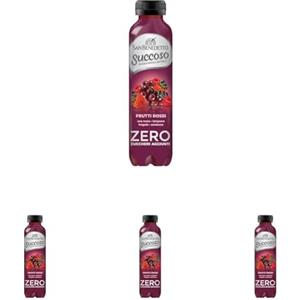 San Benedetto, Succoso Zero ai Frutti Rossi, 400 ml Bevanda Leggera e Dissetante in Acqua Minerale Naturale, Senza Zuccheri, Conservanti Coloranti e Glutine (Confezione da 4)