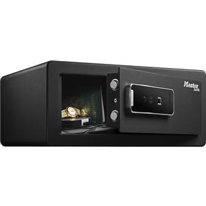 Master Lock LX110BEURHRO Cassaforte di Sicurezza Biometrica Nera, 19,5 x 43 x 37 cm, 25 L, Accesso Rapido con Impronta Digitale e Chiave