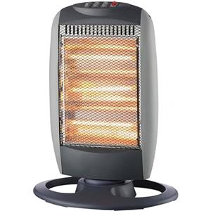 Virsus Stufa Alogena Sole 1200 watt di colore grigio 1097, misura 36x26x48 cm, basso consumo elettrico, 3 lampade, oscillazione orizzontale, sistema di sicurezza, 3 livelli di potenza -1097F1,3