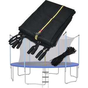 LIFEZEALrete di sicurezza interna per trampolino, trampolino da giardino, rete di ricambio con cerniere e fibbie, altezza 180 cm (diametro 305 cm)