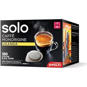 SOLO - Caffè Monorigine Uganda, Cialde E.S.E. 44 mm, 150 Cialde Monodose, 100% Arabica Naturale, cialde compostabili