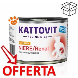 Kattovit Feline Diet Renal Pollo 185g - Alimento umido dietetico per gatti adulti con supporto alla funzione renale