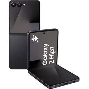 Samsung Galaxy Z Flip7, telefono AI, nero notte, spazio di archiviazione 256 GB, memoria 12 GB, fotocamera da 50 MP per selfie, processore 3 nm, batteria 4300 mAh Turkey garantito