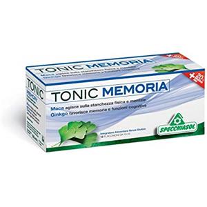 Qualifarma srl Tonic Memoria - Integratore con Maca e Ginkgo, 12 Flaconcini Monodose da 10 ml