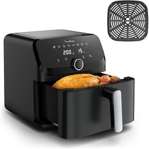 Moulinex Easy Fry Mega, Friggitrice ad Aria Versatile 7,5L/2kg per 8 Persone, 1700-2020W, Capacità Extra-Large, 9 Programmi di Cottura, Esperienza Personalizzata con My Moulinex, Colore Nero, EZ8558