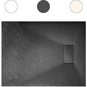 GT-LUX PIATTO DOCCIA EFFETTO PIETRA ARDESIA SMC RESINA 70x90 70x100 70x120 70x140 80x120 80x140 80x160 BEIGE TORTORA NERO ANTRACITE BIANCO GRIGIO (70x140cm, Bianco)