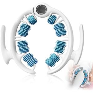 MIUUIPI Massaggiatore anticellulite, 360°, massaggiatore per terapia muscolare, massaggiatore lipedema, rullo fasciale con maniglia, rimovibile, per gambe, glutine, braccia e addome (ciano)