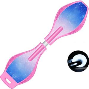 ERNAN Waveboard,Waveboard con LED Ruote,per bambini Street Surfen Caster Torsion Skateboard Double Decks Casterboard for Kids/Teens (Nebulae PINK)