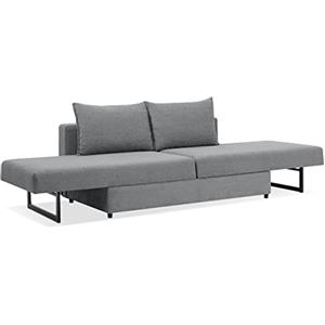 EVERGREENWEB MATERASSI & BEDS EVERGREENWEB - Divano letto chaise longue 3 posti trasformabile in comodo Letto Matrimoniale | Divano letto Angolare con Penisola | Design Moderno lunghezza 230 cm | Colore Grigio | Angélique