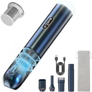 Carehabi Aspirabriciole Senza Fili,18000Pa Aspirapolvere Auto con Potente Aspirazione USB-C Mini Aspirapolvere Potente Aspirapolvere Portatile per Auto Casa Ufficio Peli di Domestici
