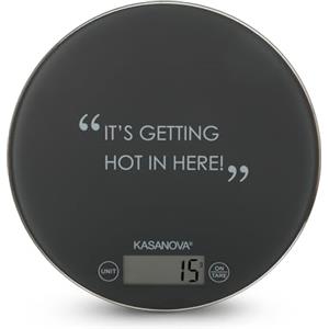 KASANOVA Bilancia da Cucina Digitale Grigia Tonda con Scritta