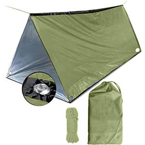 Generic Emer Gency Sopravvivenza Tenda Shelter, 59 X 94 pollici Impermeabile 2 persone Mylar Riparo Termico Impermeabile Materiale Riflettente Per Escursioni Campeggio