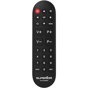 Superior Electronics Superior Ready 5 - Telecomando Universale Autoapprendente per Tutte le TV e Smart TV - Subito Pronto per LG, Samsung, Sony, Panasonic, Philips - Tasti Grandi e Facile da Usare - Nero - SUPTRB014
