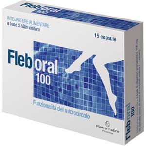 Fleboral 100 - Integratore Microcircolo con 100 mg di Semi di Vitis Vinifera, 15 Capsule Soft per Gambe Pesanti e Gonfie