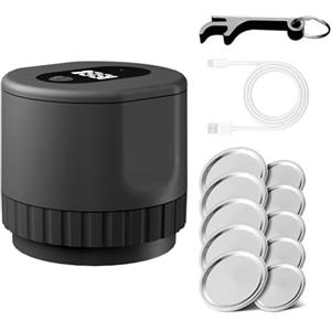 CENPEK Macchina Sottovuoto Elettrica per Alimenti per Barattoli Vetro Macchina Sottovuoto con Coperchi per Barattoli 8 Pezzi Sigillatrice Alimentare