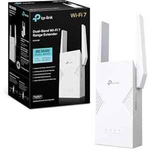 TP-Link WiFi 7 RE235BE Ripetitore WiFi Dual-Band BE3600Mbps, 1 Porta 2.5G, Potente per Casa, Compatibile con Tutti i Box Internet, 2 Antenne Esterne, 160 MHz, MLO, 4K-QAM, Multi-Rus