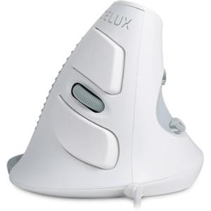 DeLUX Mouse ergonomico con filo, mouse verticale Slient Click, poggiapolsi rimovibile, 4200 DPI tramite driver, 6 pulsanti programmabili, per tunnel carpale, per laptop/PC/Mac (M618XU-bianco e grigio)
