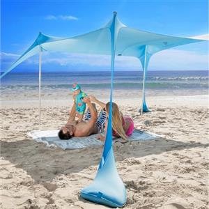 SUN NINJA Tenda da Spiaggia Portatile - Tenda da Sole per Mare - Parasole Pop Up Grande per Campeggio e Picnic - Protezione UV UPF 50+ - Borsa e Accessori Inclusi