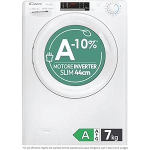 Candy Smart Pro Inverter CO4474TWM6/1-S Lavatrice a carica frontale, 7KG, Classe A-10%, 1400 giri, Motore Speed Dive Inverter, 16 programmi, AxLxP 85x60x45,4 cm, Bianco [Classe di energetica A]