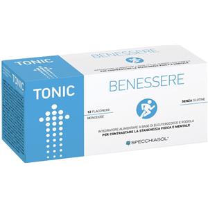 Specchiasol Tonic Benessere - Integratore Alimentare in 12 Flaconcini Monodose da 10 ml con Eleuterococco, Maca, Matè e Rodiola