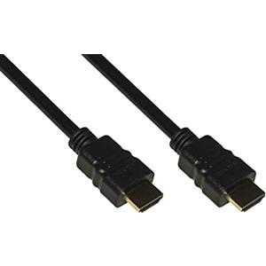 LINK LKCHDMI102 - Cavo HDMI 2.0 UHD 4Kx2K 60Hz (1 metro, nero) - Doppia schermatura con conduttori in rame e contatti dorati - Supporto Ethernet, ARC, HDR, 3D e 32 canali audio