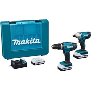 Makita DK18922A01 Set Trapani A Percussione HP488D, TD127D 18V Tipo G, 3 Batterie Da 2,0 Ah Valigetta
