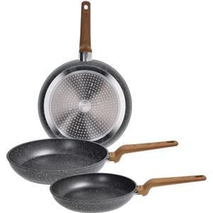 Tognana Set 3 Padelle Cm 20/24/28 Wild Stone Alluminio Grigio